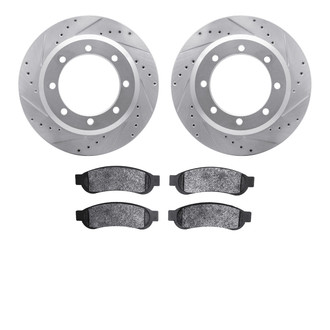 R1 Concepts® - Drilled and Slotted Rear Brake Kit with Optimum OE Pads