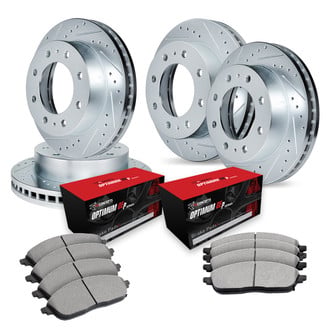 R1 Concepts® - Drilled and Slotted Front and Rear Brake Kit with Optimum OE Pads