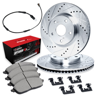 R1 Concepts® - Drilled and Slotted Rear Brake Kit with Optimum OE Pads