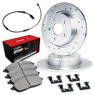 R1 Concepts® - Drilled and Slotted Rear Brake Kit with Optimum OE Pads