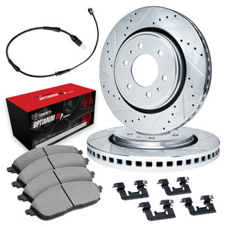 R1 Concepts® - Drilled and Slotted Front Brake Kit with Optimum OE Pads