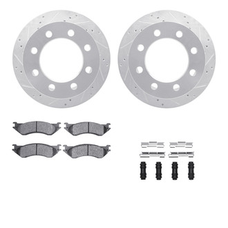 R1 Concepts® - eLINE Series Drilled and Slotted Rear Brake Kit with Performance Off-Road/Tow Brake Pads