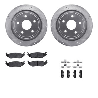 R1 Concepts® - eLINE Series Drilled and Slotted Rear Brake Kit with Performance Off-Road/Tow Brake Pads