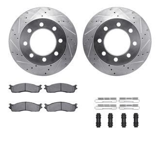 R1 Concepts® - eLINE Series Drilled and Slotted Front Brake Kit with Performance Off-Road/Tow Brake Pads