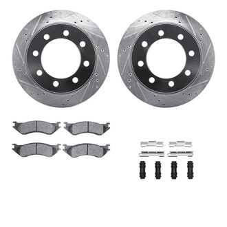 R1 Concepts® - eLINE Series Drilled and Slotted Rear Brake Kit with Performance Off-Road/Tow Brake Pads