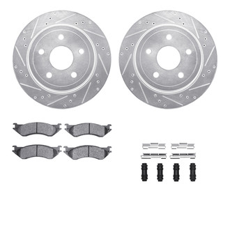 R1 Concepts® - eLINE Series Drilled and Slotted Rear Brake Kit with Performance Off-Road/Tow Brake Pads