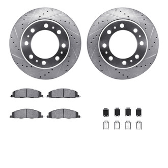 R1 Concepts® - eLINE Series Drilled and Slotted Rear Brake Kit with Performance Off-Road/Tow Brake Pads
