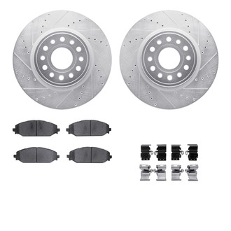 R1 Concepts® - Drilled and Slotted Front Brake Kit with Performance Off-Road/Tow Brake Pads