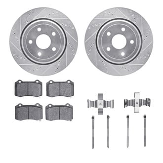 R1 Concepts® - Drilled and Slotted Rear Brake Kit with Performance Off-Road/Tow Brake Pads