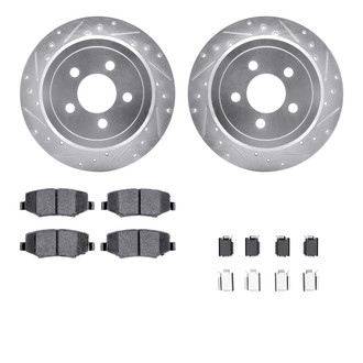 R1 Concepts® - eLINE Series Drilled and Slotted Rear Brake Kit with Performance Off-Road/Tow Brake Pads