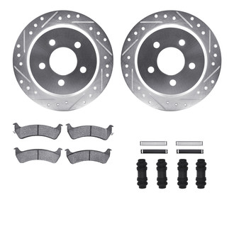 R1 Concepts® - Drilled and Slotted Rear Brake Kit with Performance Off-Road/Tow Brake Pads