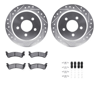 R1 Concepts® - eLINE Series Drilled and Slotted Rear Brake Kit with Performance Off-Road/Tow Brake Pads