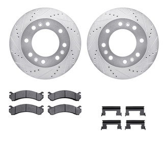R1 Concepts® - eLINE Series Drilled and Slotted Front Brake Kit with Performance Off-Road/Tow Brake Pads