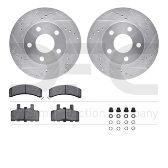 R1 Concepts® - eLINE Series Drilled and Slotted Front Brake Kit with Performance Off-Road/Tow Brake Pads