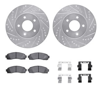 R1 Concepts® - eLINE Series Drilled and Slotted Brake Kit with Performance Off-Road/Tow Brake Pads