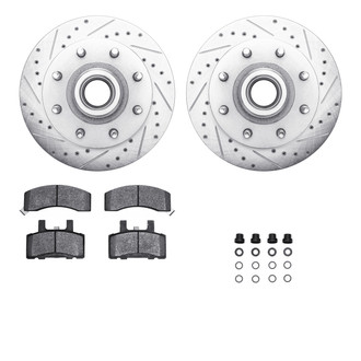 R1 Concepts® - eLINE Series Drilled and Slotted Front Brake Kit with Performance Off-Road/Tow Brake Pads
