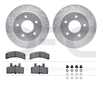 R1 Concepts® - eLINE Series Drilled and Slotted Front Brake Kit with Performance Off-Road/Tow Brake Pads