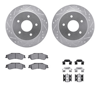 R1 Concepts® - eLINE Series Drilled and Slotted Rear Brake Kit with Performance Off-Road/Tow Brake Pads