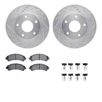 R1 Concepts® - eLINE Series Drilled and Slotted Front Brake Kit with Performance Off-Road/Tow Brake Pads