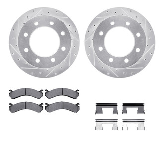R1 Concepts® - eLINE Series Drilled and Slotted Rear Brake Kit with Performance Off-Road/Tow Brake Pads