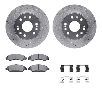 R1 Concepts® - eLINE Series Drilled and Slotted Front Brake Kit with Performance Off-Road/Tow Brake Pads