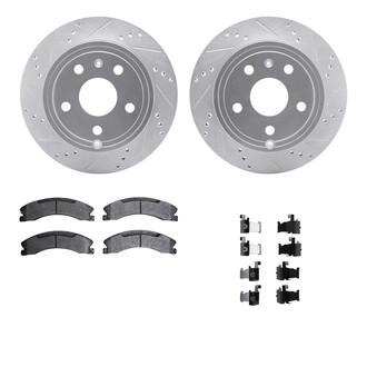 R1 Concepts® - eLINE Series Drilled and Slotted Rear Brake Kit with Performance Off-Road/Tow Brake Pads
