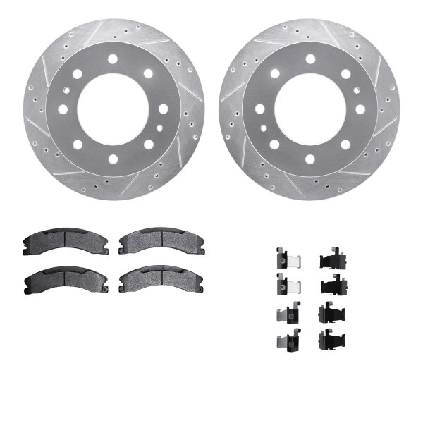  R1 Concepts® - eLINE Series Drilled and Slotted Rear Brake Kit with Performance Off-Road/Tow Brake Pads