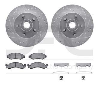 R1 Concepts® - eLINE Series Drilled and Slotted Brake Kit with Performance Off-Road/Tow Brake Pads