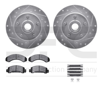 R1 Concepts® - eLINE Series Drilled and Slotted Front Brake Kit with Performance Off-Road/Tow Brake Pads