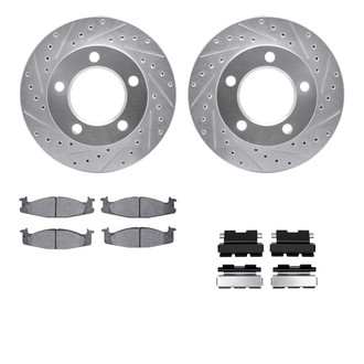 R1 Concepts® - eLINE Series Drilled and Slotted Front Brake Kit with Performance Off-Road/Tow Brake Pads