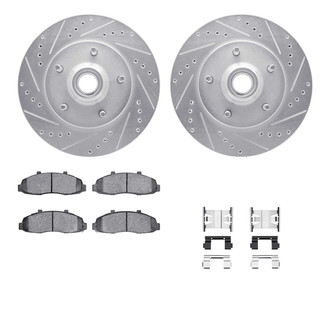 R1 Concepts® - Drilled and Slotted Front Brake Kit with Performance Off-Road/Tow Brake Pads