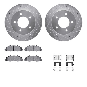 R1 Concepts® - Drilled and Slotted Front Brake Kit with Performance Off-Road/Tow Brake Pads