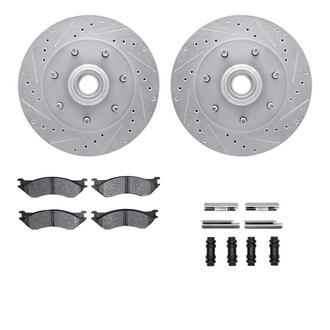 R1 Concepts® - Drilled and Slotted Front Brake Kit with Performance Off-Road/Tow Brake Pads