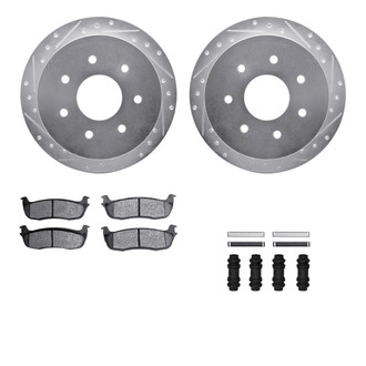R1 Concepts® - Drilled and Slotted Rear Brake Kit with Performance Off-Road/Tow Brake Pads