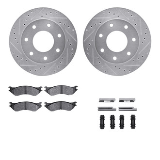 R1 Concepts® - Drilled and Slotted Front Brake Kit with Performance Off-Road/Tow Brake Pads