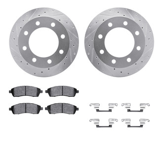 R1 Concepts® - eLINE Series Drilled and Slotted Rear Brake Kit with Performance Off-Road/Tow Brake Pads