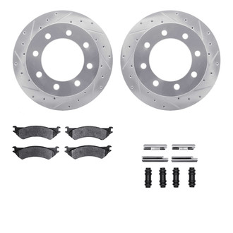 R1 Concepts® - eLINE Series Drilled and Slotted Rear Brake Kit with Performance Off-Road/Tow Brake Pads