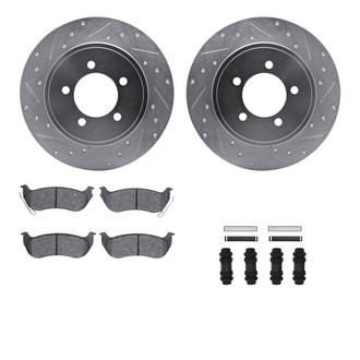 R1 Concepts® - eLINE Series Drilled and Slotted Rear Brake Kit with Performance Off-Road/Tow Brake Pads