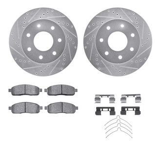 R1 Concepts® - Drilled and Slotted Front Brake Kit with Performance Off-Road/Tow Brake Pads