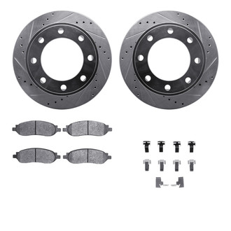 R1 Concepts® - eLINE Series Drilled and Slotted Rear Brake Kit with Performance Off-Road/Tow Brake Pads