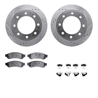 R1 Concepts® - eLINE Series Drilled and Slotted Rear Brake Kit with Performance Off-Road/Tow Brake Pads