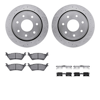 R1 Concepts® - Drilled and Slotted Rear Brake Kit with Performance Off-Road/Tow Brake Pads