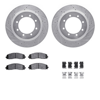 R1 Concepts® - Drilled and Slotted Rear Brake Kit with Performance Off-Road/Tow Brake Pads