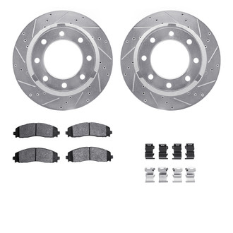R1 Concepts® - eLINE Series Drilled and Slotted Rear Brake Kit with Performance Off-Road/Tow Brake Pads