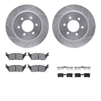 R1 Concepts® - eLINE Series Drilled and Slotted Brake Kit with Performance Off-Road/Tow Brake Pads