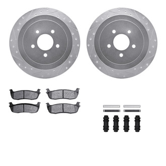 R1 Concepts® - eLINE Series Drilled and Slotted Rear Brake Kit with Performance Off-Road/Tow Brake Pads