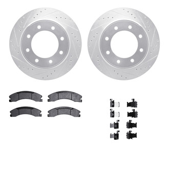 R1 Concepts® - eLINE Series Drilled and Slotted Rear Brake Kit with Performance Off-Road/Tow Brake Pads