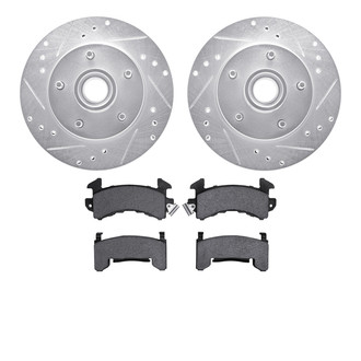 R1 Concepts® - Drilled and Slotted Front Brake Kit with Performance Off-Road/Tow Brake Pads