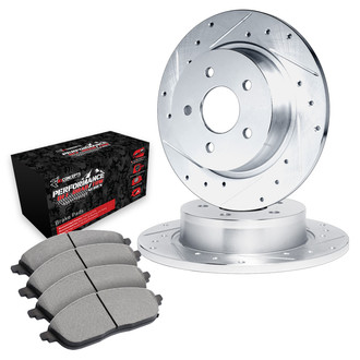 R1 Concepts® - Drilled and Slotted Brake Kit with Performance Off-Road/Tow Brake Pads