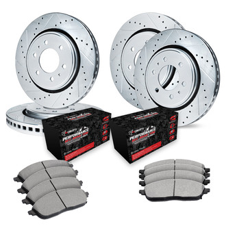 R1 Concepts® - Drilled and Slotted Brake Kit with Performance Off-Road/Tow Brake Pads